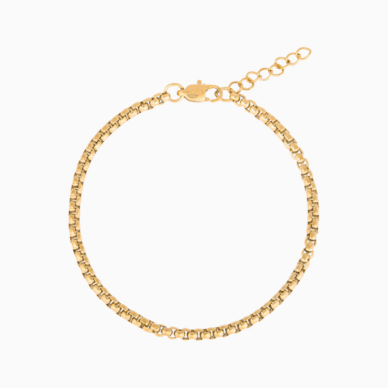 13 chain bracelet【受注品】 22cm Black Woven Box Chain Bracelet in Silver – Nialaya